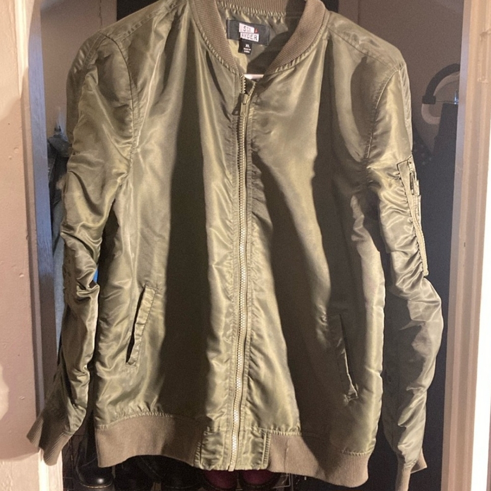 Women's Olive Bomber Jacket